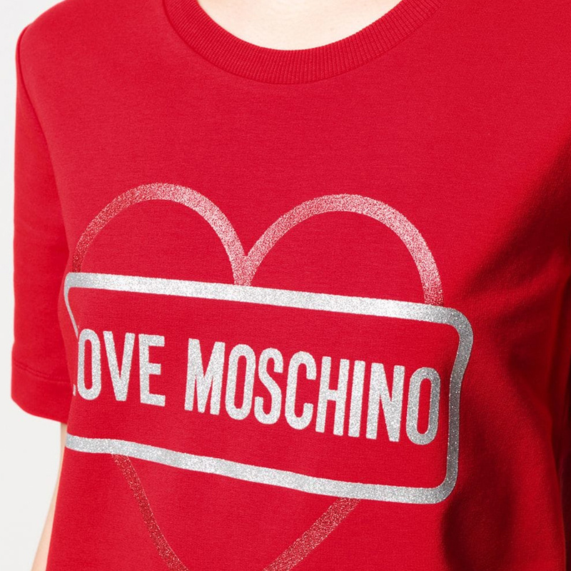 Moschino Logo Short-sleeved T-shirt Dress In Red