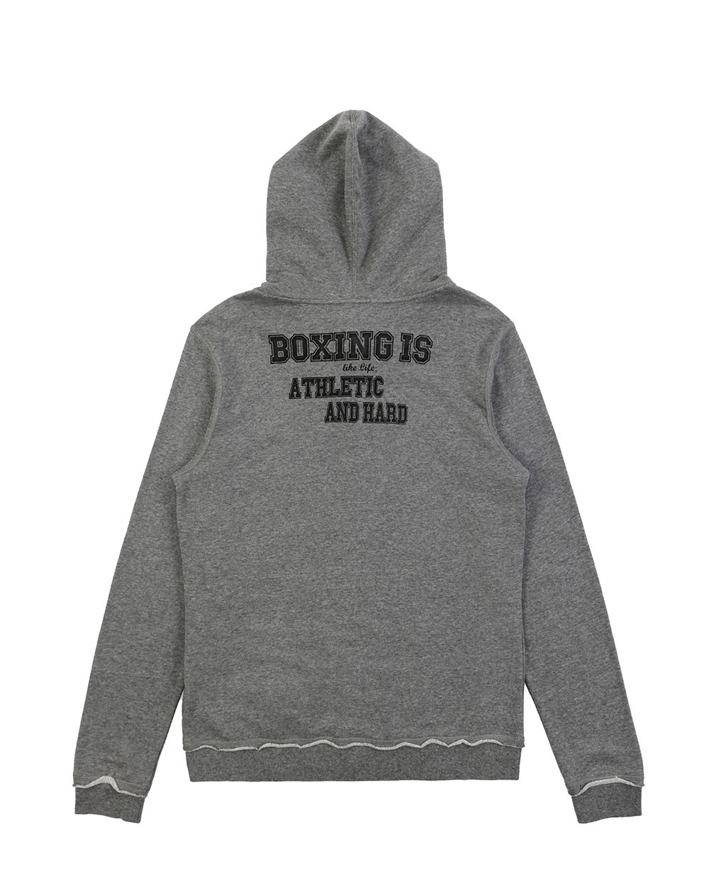 Ea7 Letter Printed Hooded Sweater In Gray