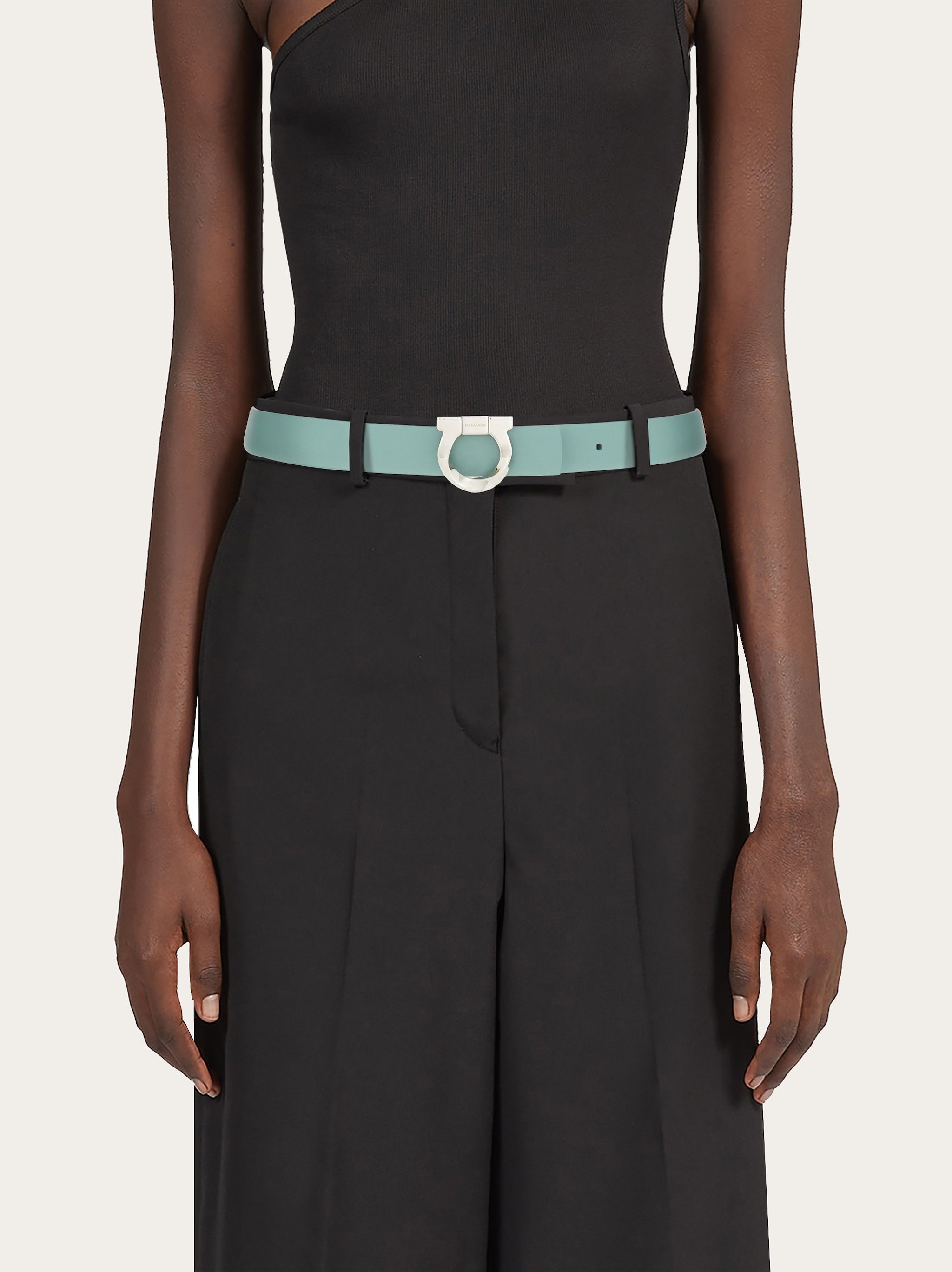 Ferragamo Gancini Double-sided Belt In Nude