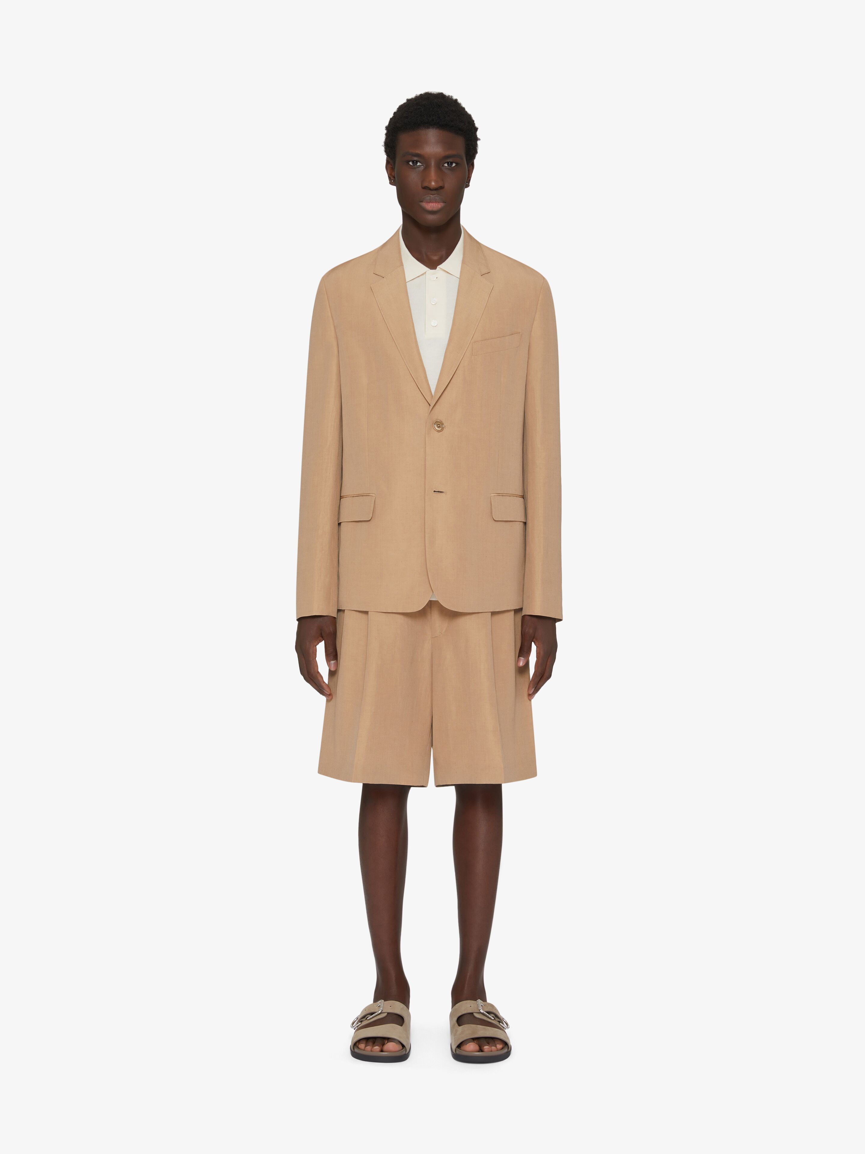 Givenchy Men's Plage Bermuda Shorts In Linen In Brown