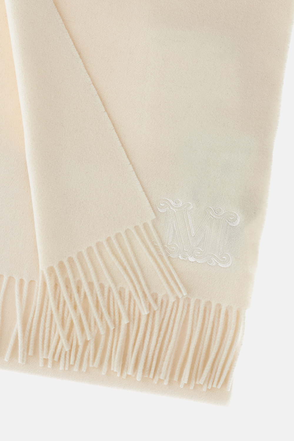 Max Mara Fringed Scarf In Neutral