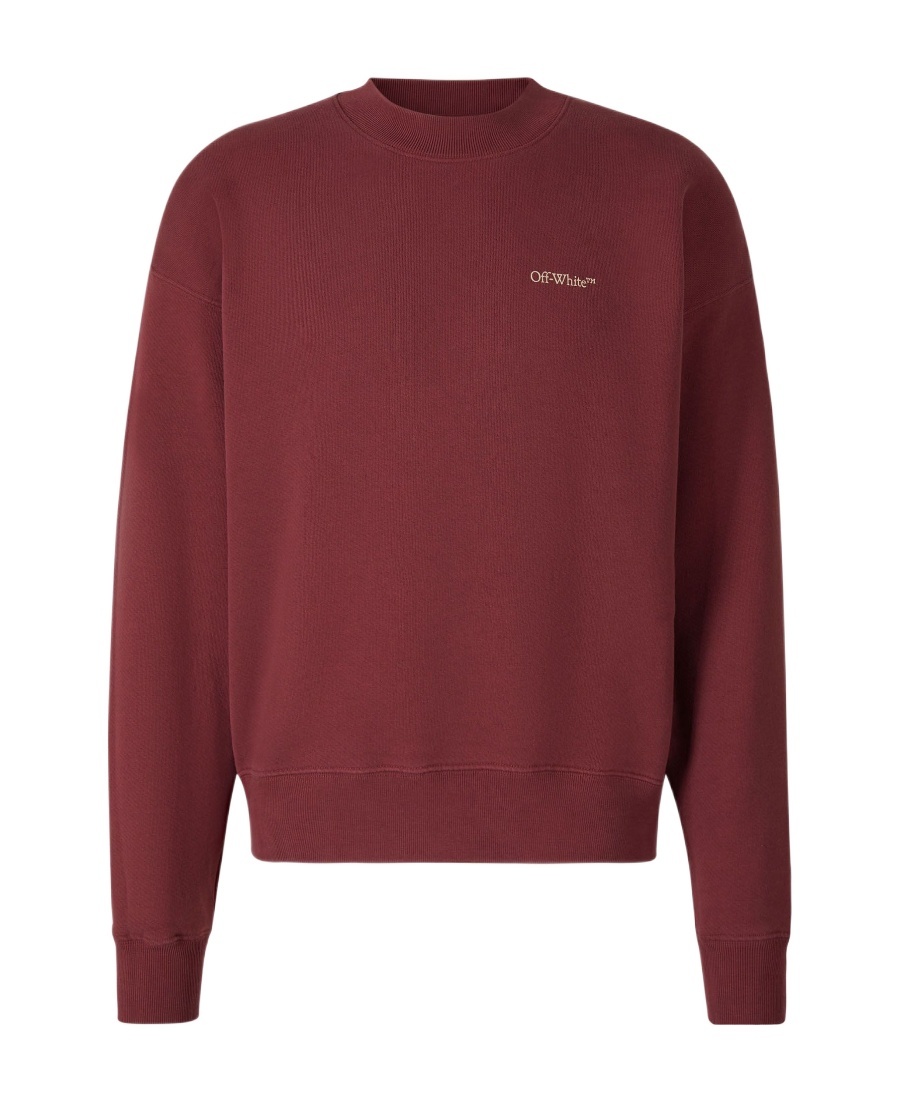 Off-white Logo-print Crew-neck Sweatshirt In Red