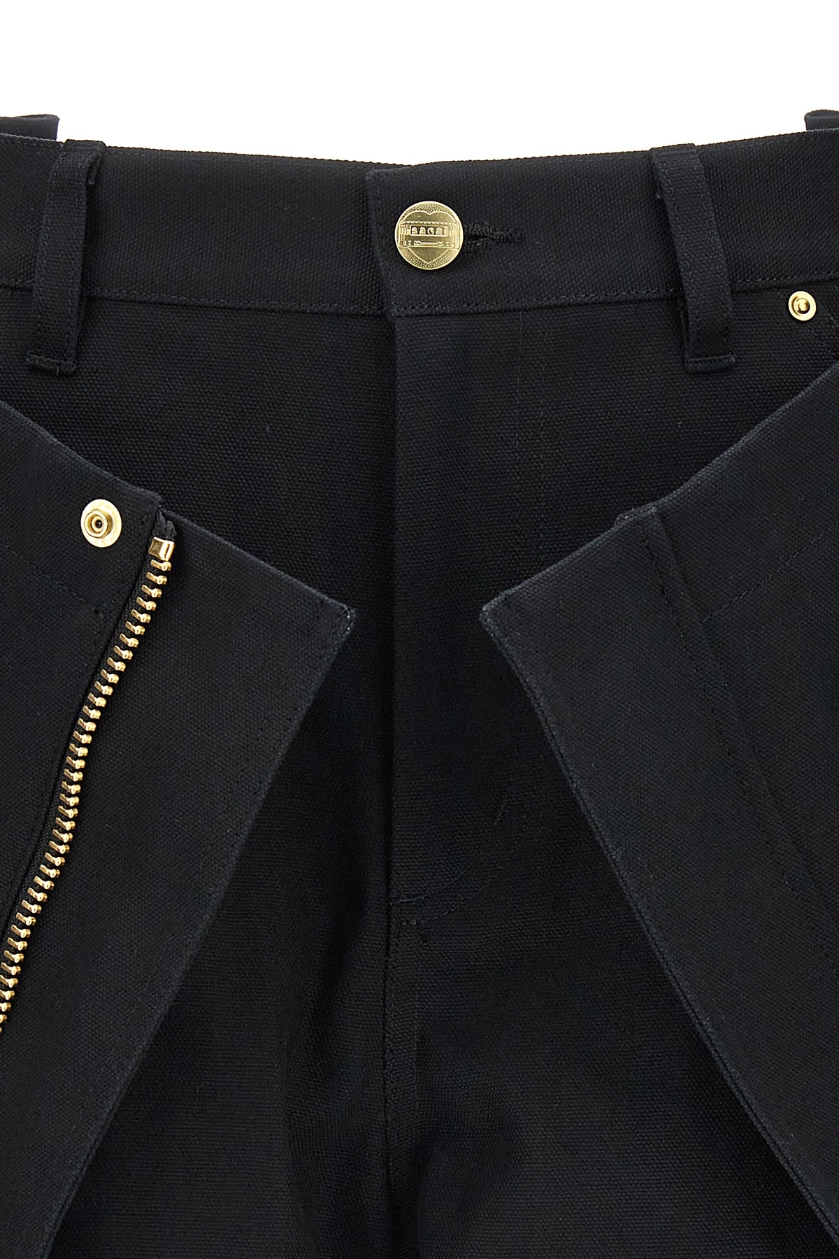 Sacai X Carhartt Work In Progress Logo Logo Shorts In Black