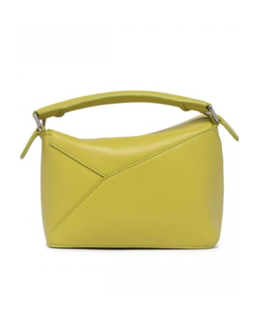 Loewe Mini Puzzle Edge Bag In Satin Calfskin In Green