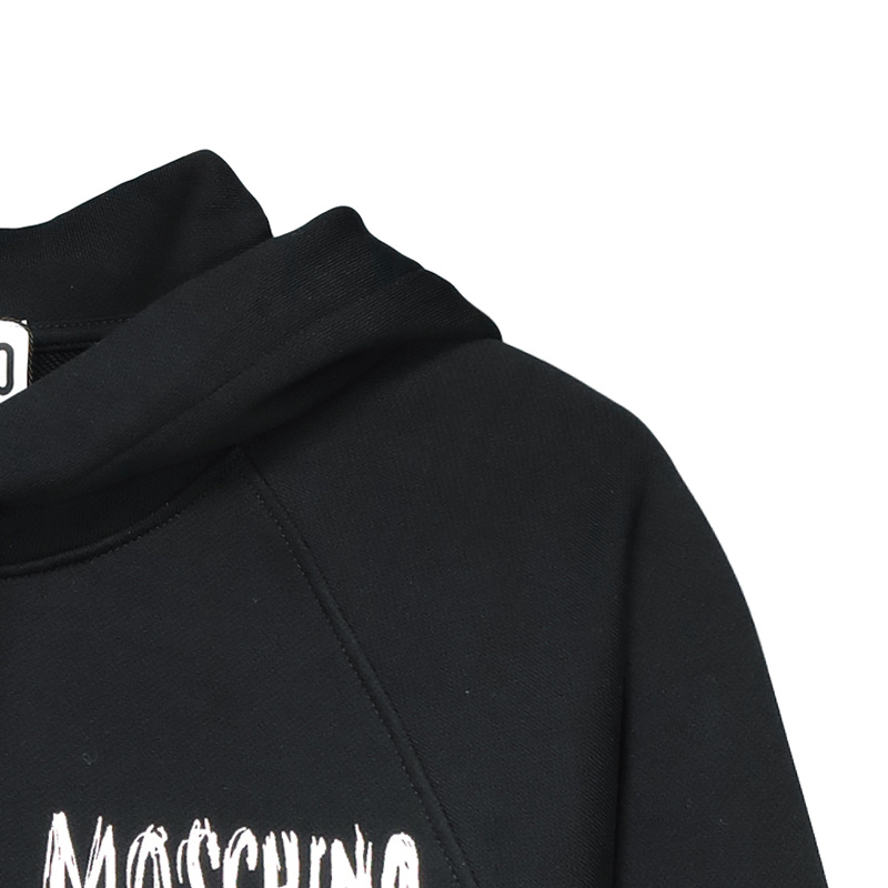Moschino Logo Logo Hooded Sweater In Black