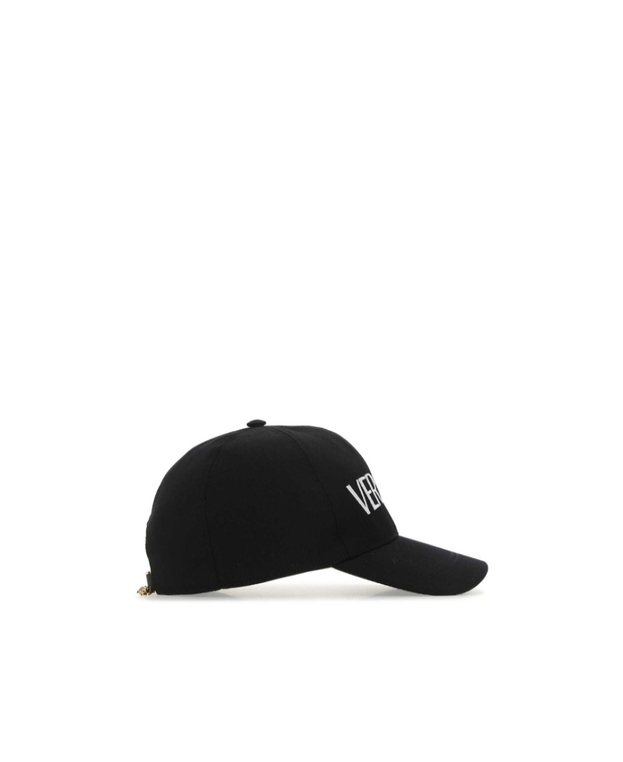 Versace Greca Logo-embroidered Baseball Cap In Black