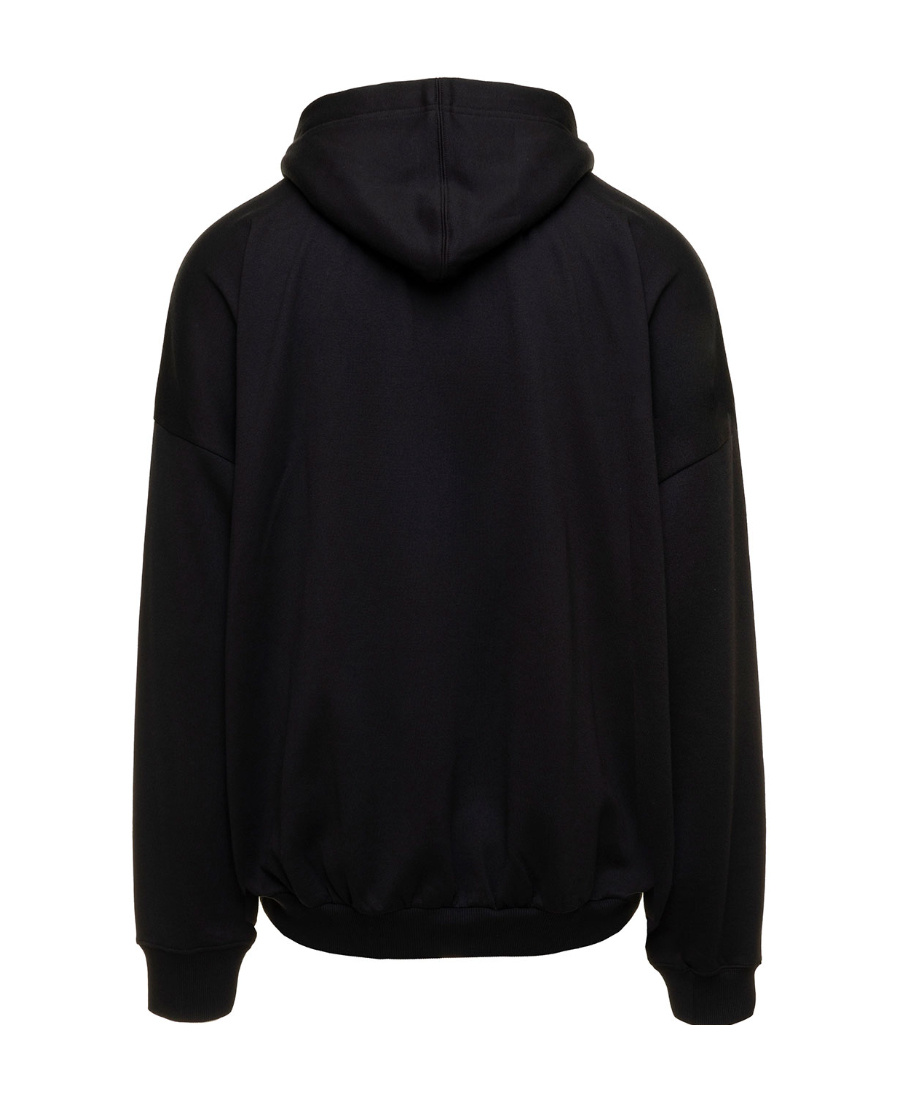 Valentino Vltn Logo Patch Relaxed Hoodie In Black