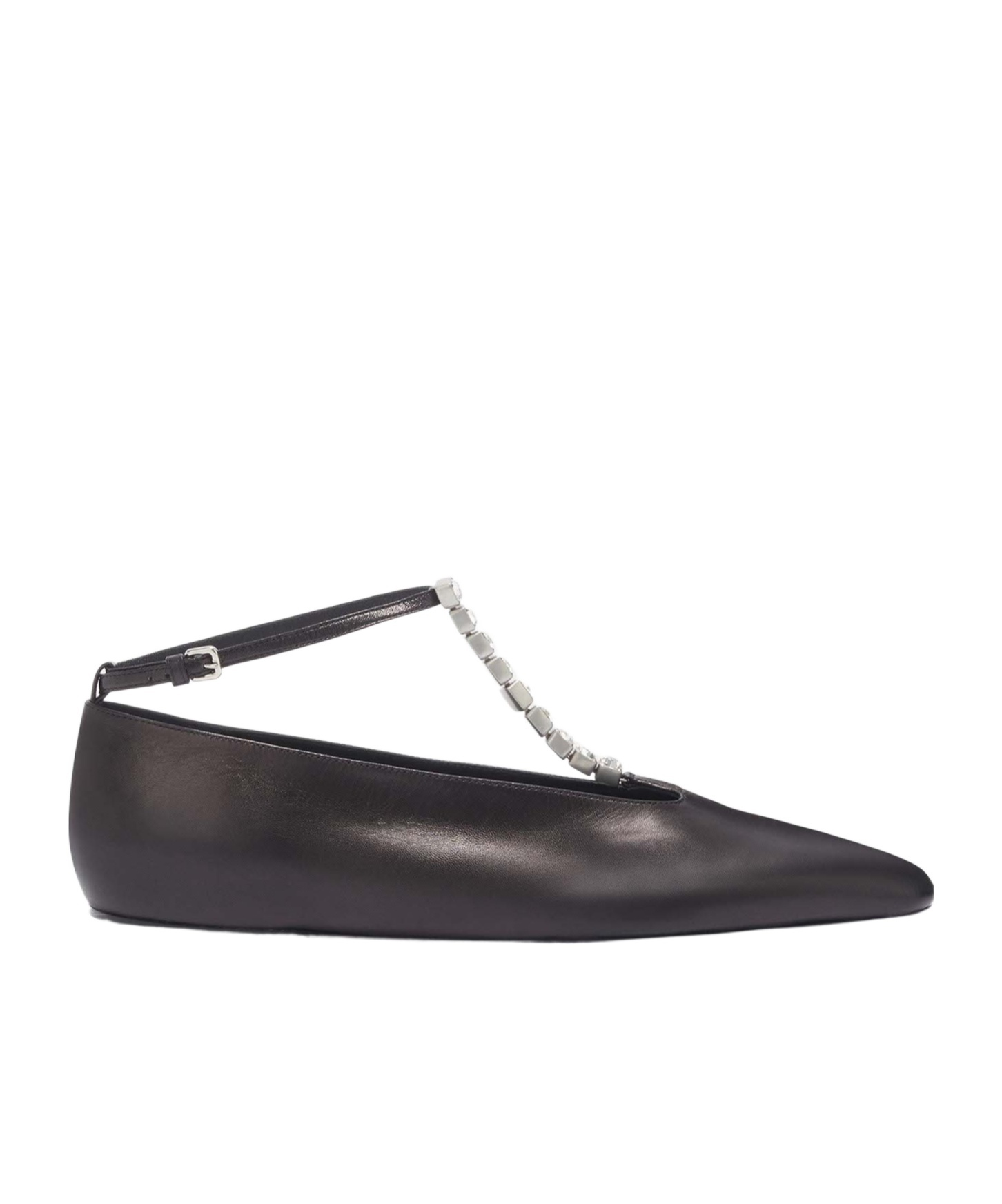 Jil Sander Crystal-embellished Ballet Flats Black In Black