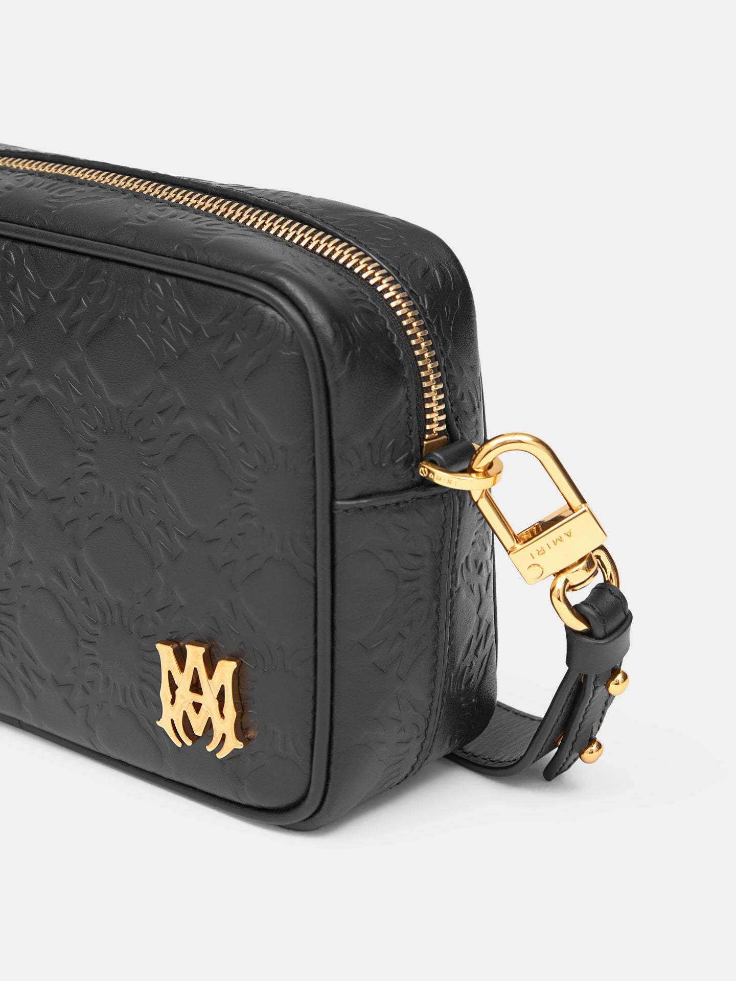 Amiri Ma Quad Embossed-pattern Messenger Bag In Black