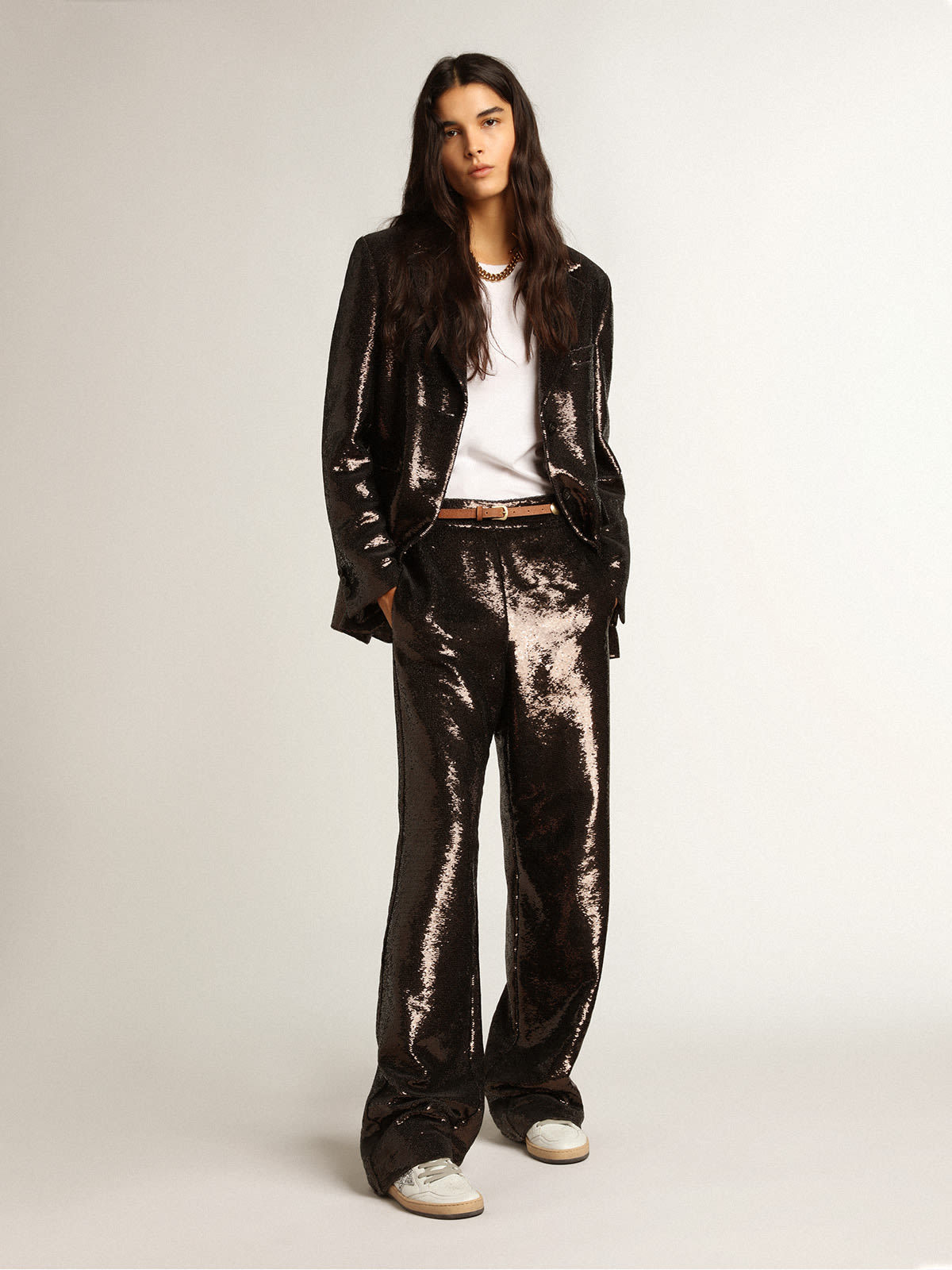 Golden Goose Sequin Single-breasted Blazer In Black