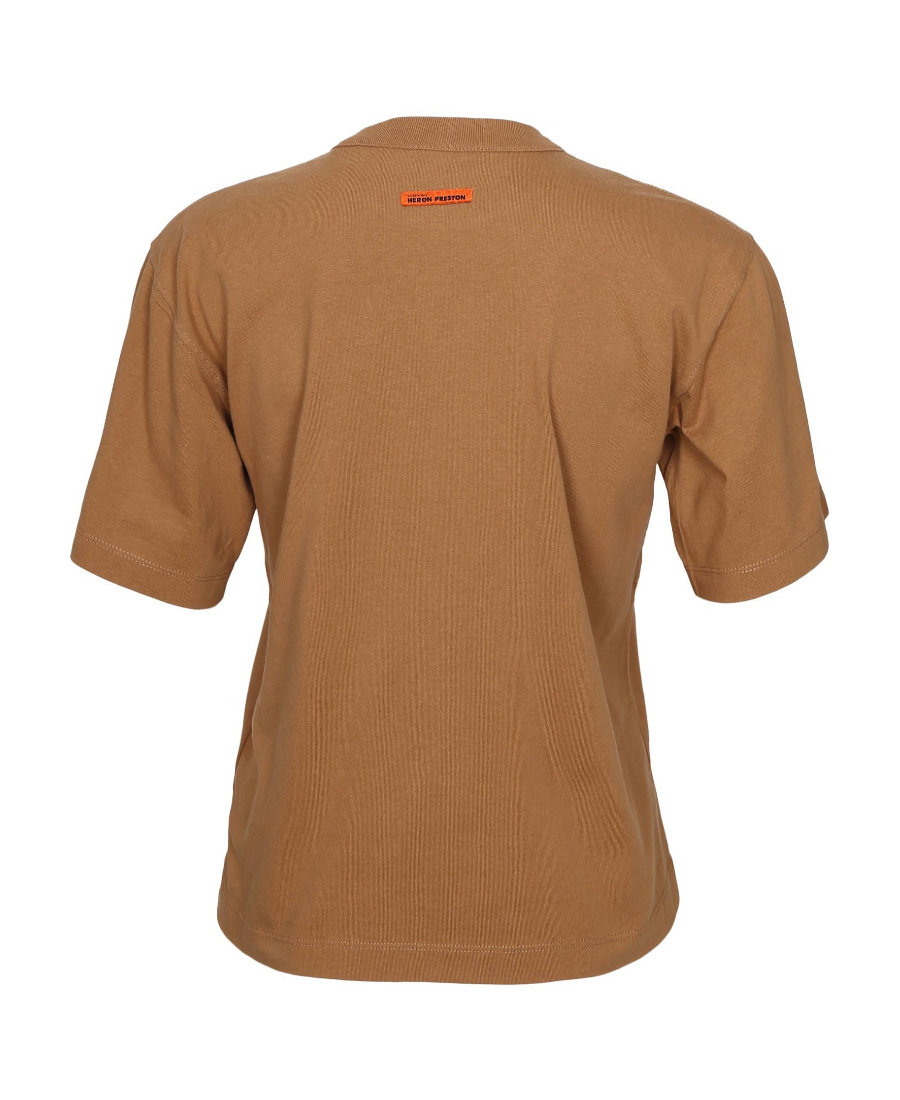 Heron Preston T-shirt With Round Neck And Short Sleeves In Brown