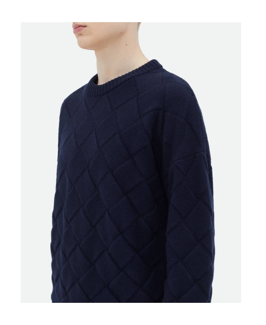 Bottega Veneta Intreccio Crew-neck Jumper In Black