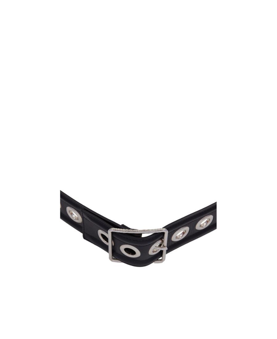 Alexander Mcqueen Eyelet Detailed Buckled Belt In Black