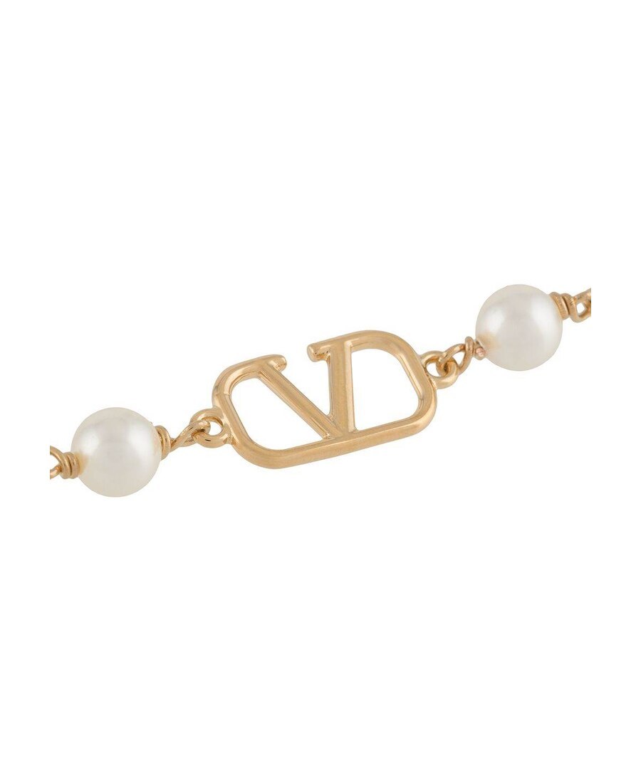 Valentino Vlogo Signature Pearl Bracelet In Yellow