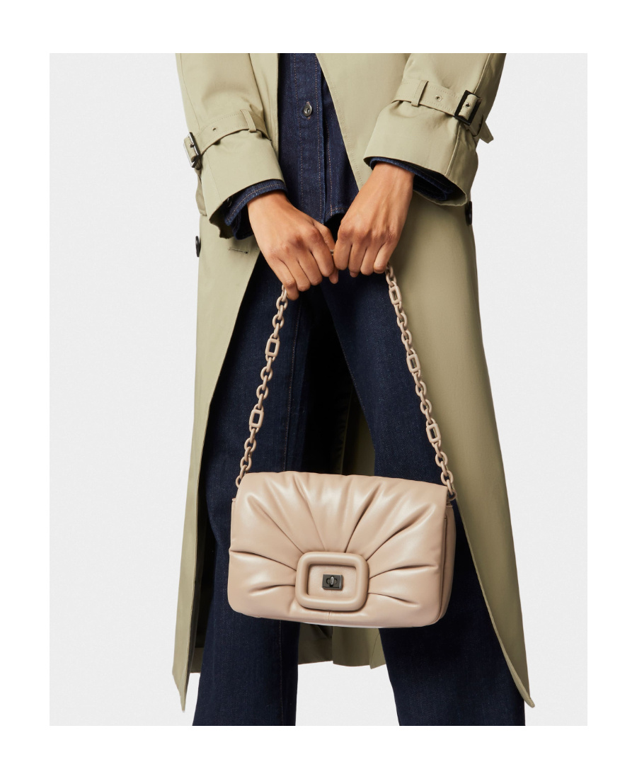 Roger Vivier Flip Shoulder Bag In Nude
