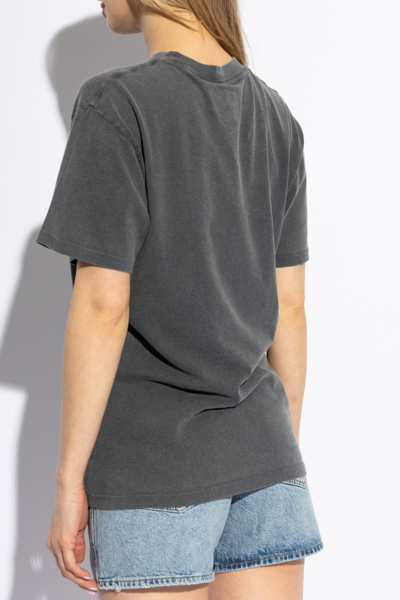 Shop Anine Bing Logo-print Cotton T-shirt In Black