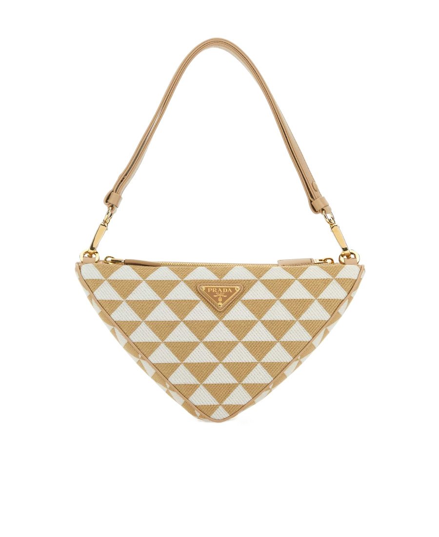 Prada Symbole Leather Mini-bag In Nude