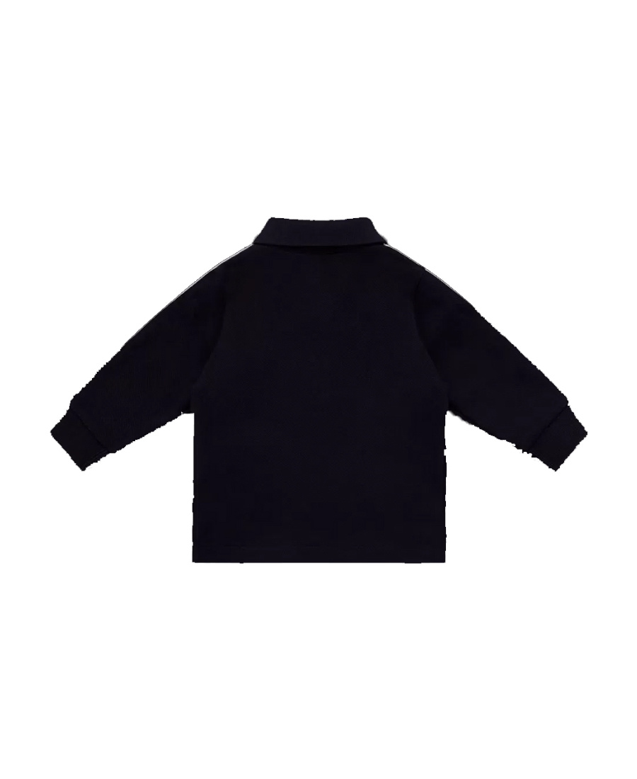Moncler Logo-patch Striped Polo Shirt In Blue