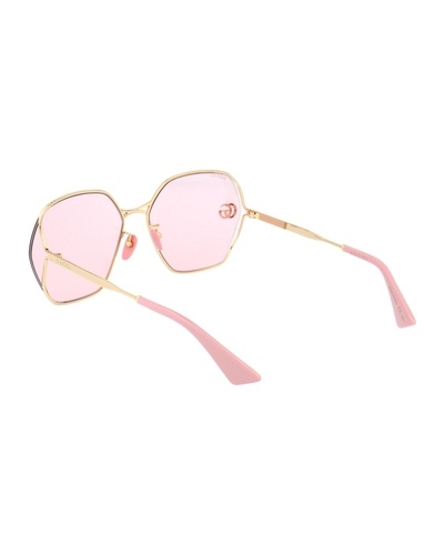 Gucci Fork Oversize Square Sunglasses In White
