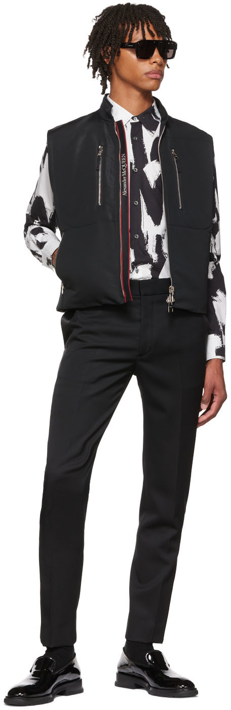 Alexander Mcqueen Black Polyester Vest In Black