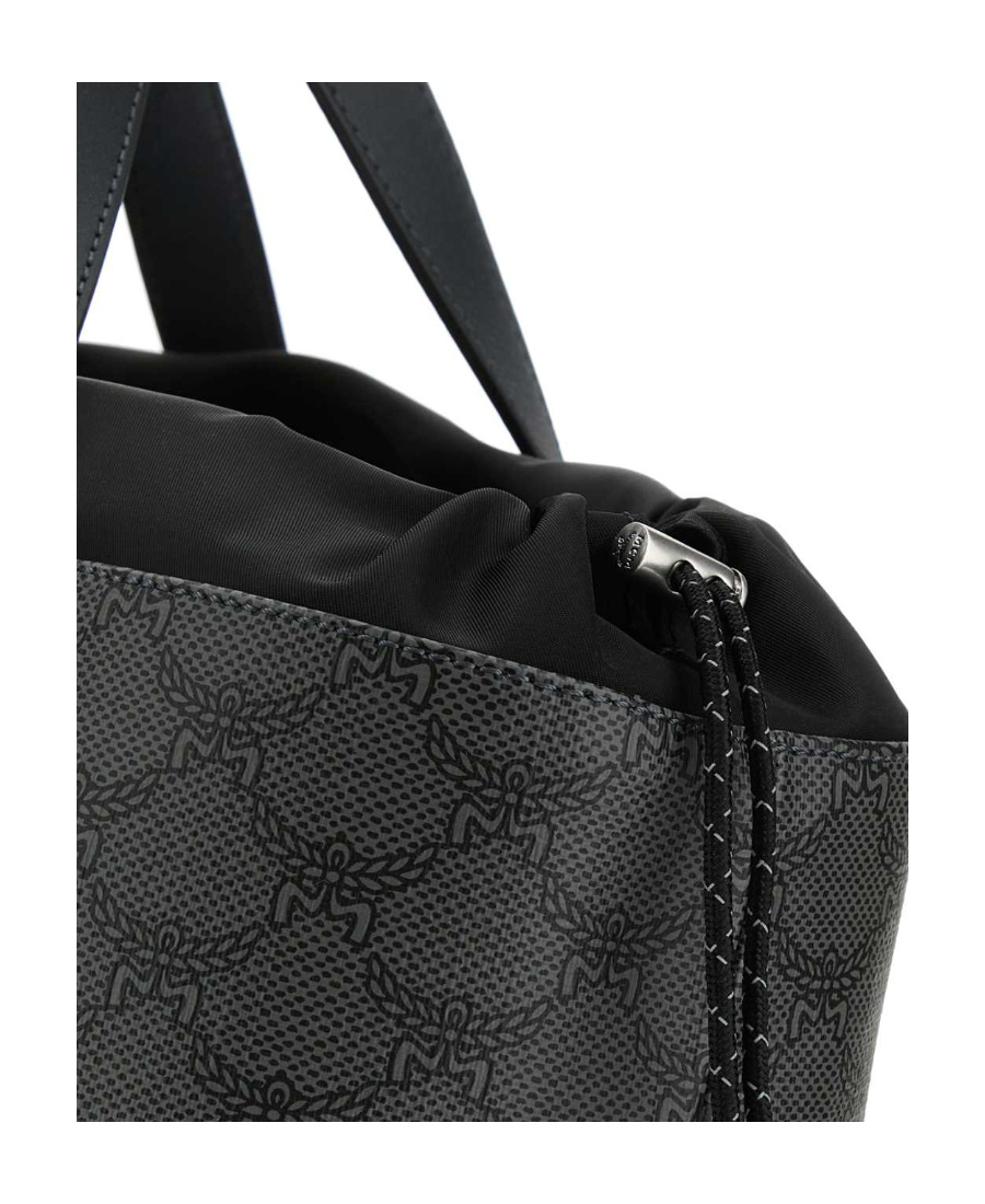 Mcm Medium Himmel Lauretos Logo Printed Backpack In Black