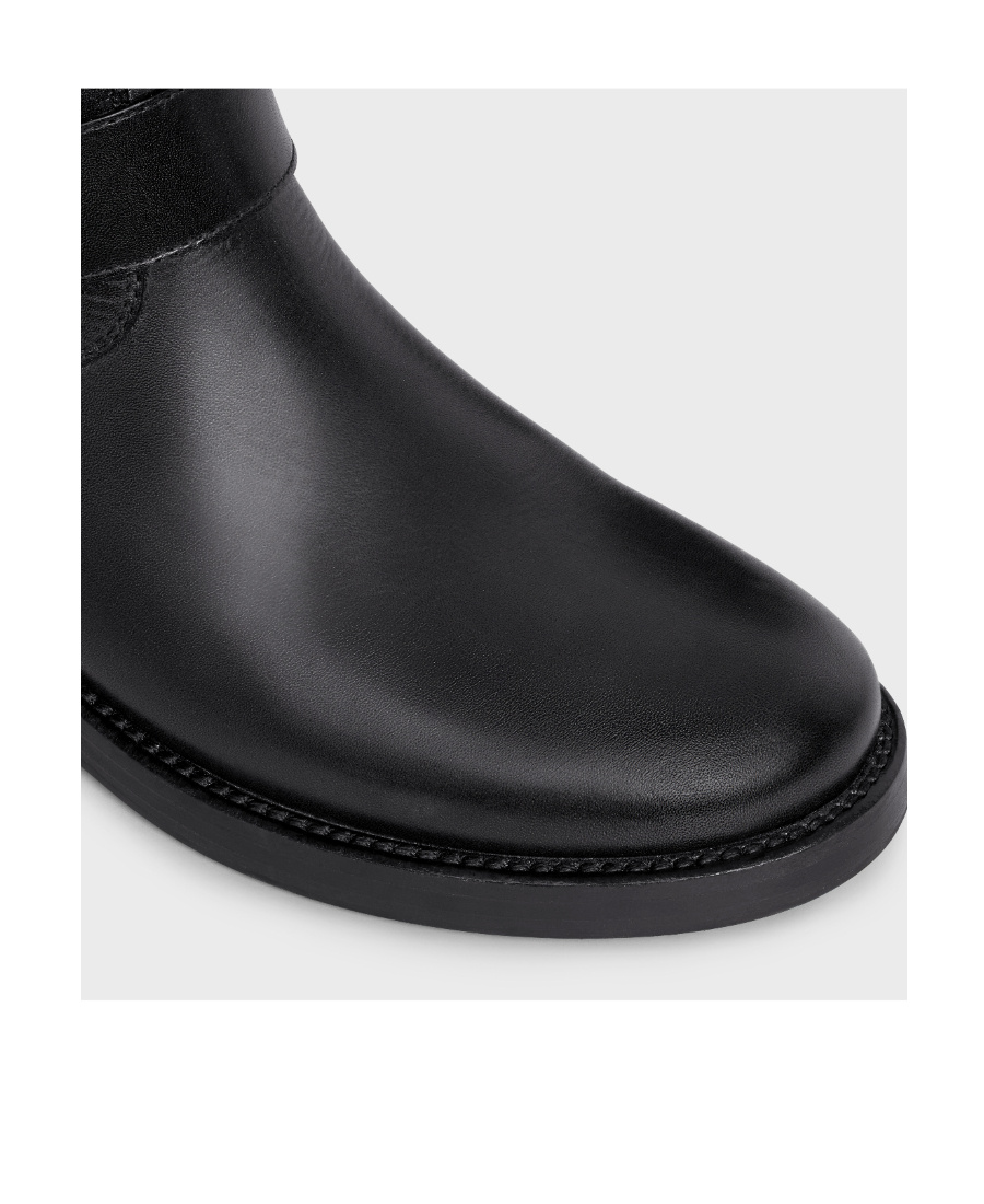 Celine Laced Locomotive Middle Boots In Black