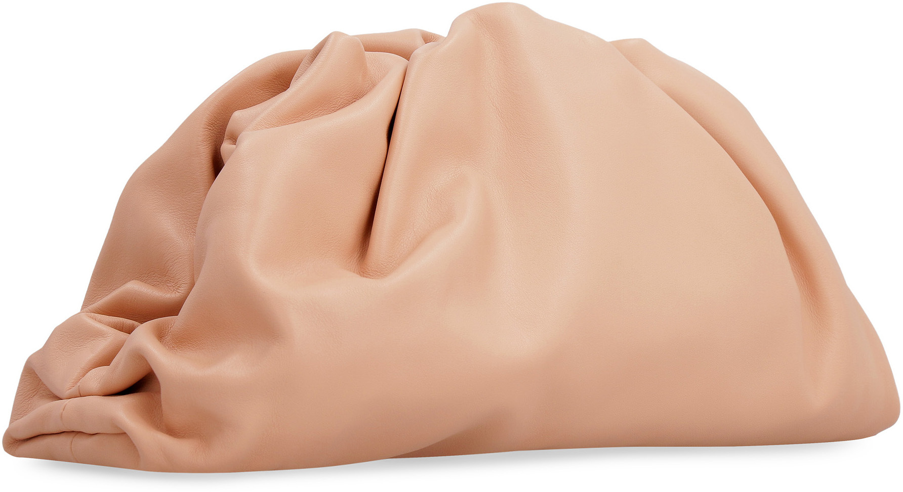 Bottega Veneta The Pouch Gathered-detail Clutch In Nude