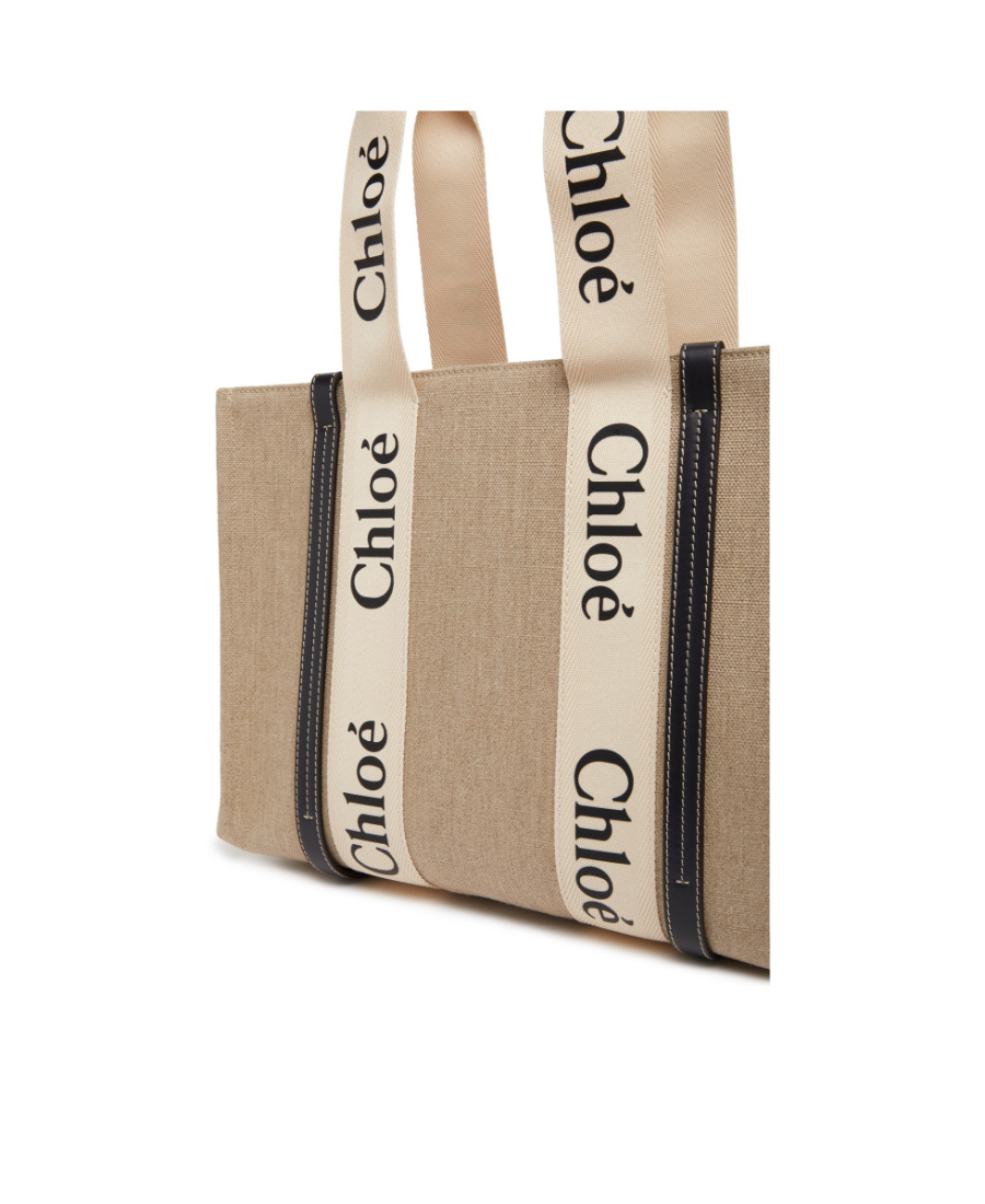 Shop Chloé Logo Handbag In Nude