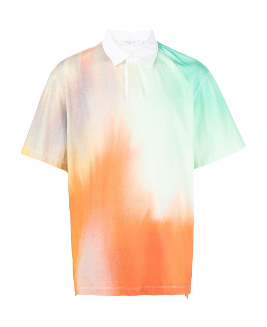 Maison Kitsuné Graded Pattern Polo Shirt In White