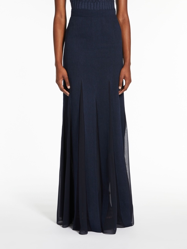 Max Mara Georgette Skirt In Black