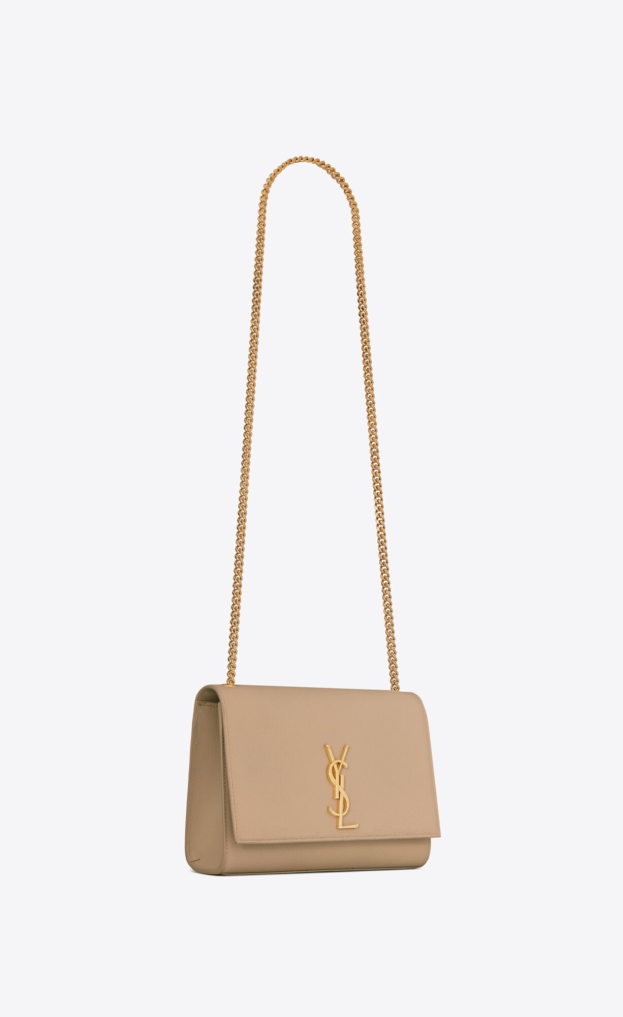Saint Laurent Medium 'monogram' Shoulder Bag In Nude