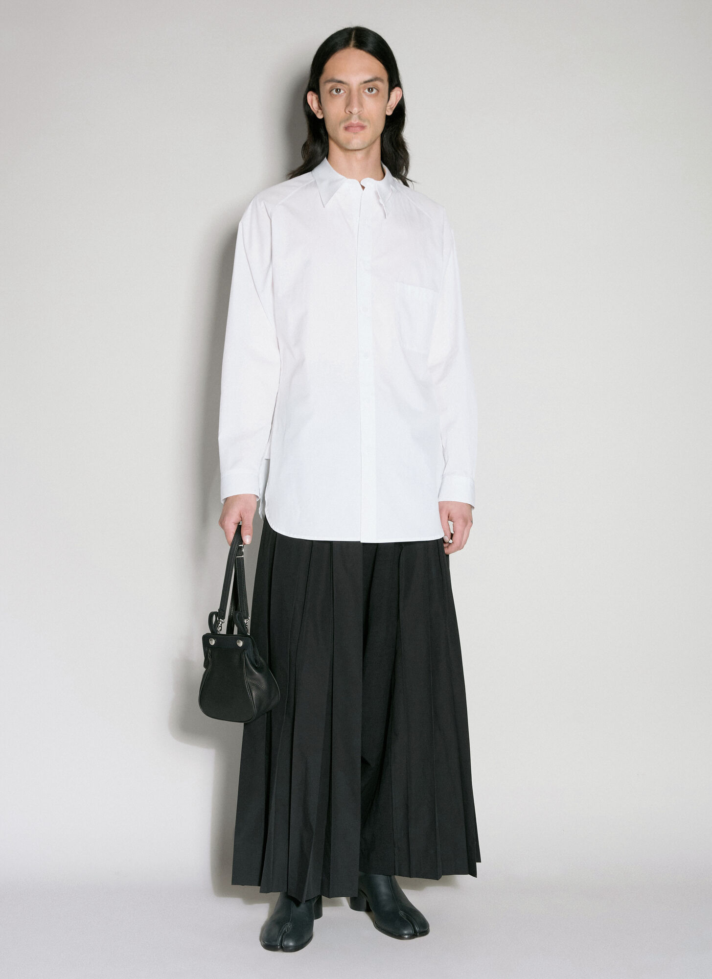 Shop Yohji Yamamoto Long-sleeved Shirt In White