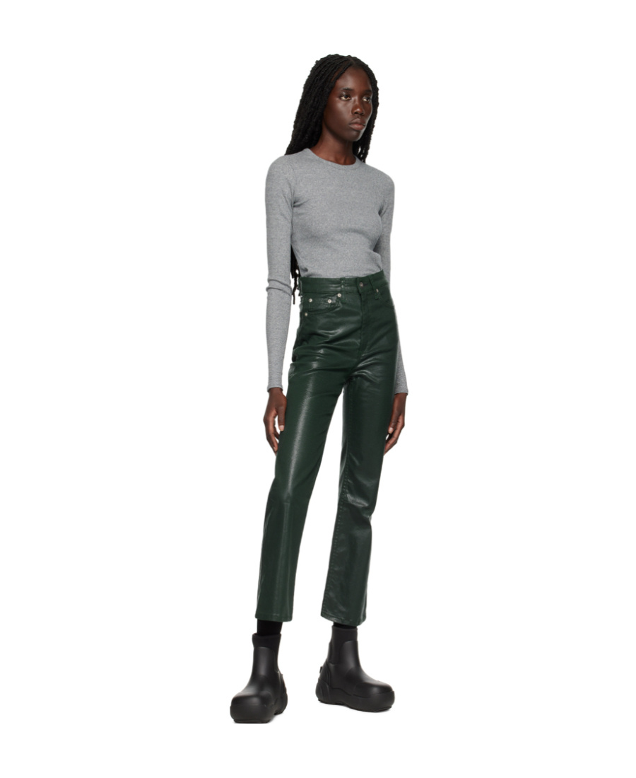 Rag & Bone Logo-coated Jeans In Green