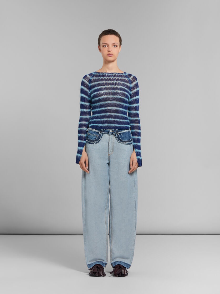 Marni Panelled Mid-rise Wide-leg Jeans In Gray