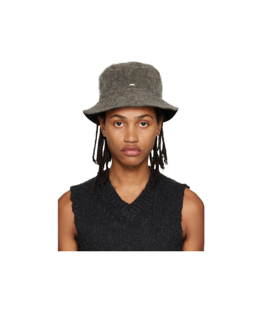 Our Legacy Logo-plaque Brushed-finish Bucket Hat In Black