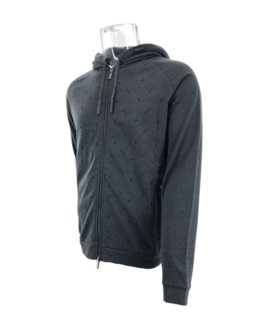 ARMANI COLLEZIONI LONG-SLEEVED ZIPPER HOODED SWEATER 