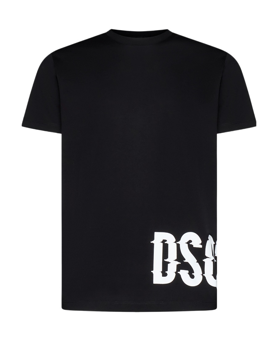 Dsquared2 Cotton Cool Fit T-shirt With Printed Logo In Black