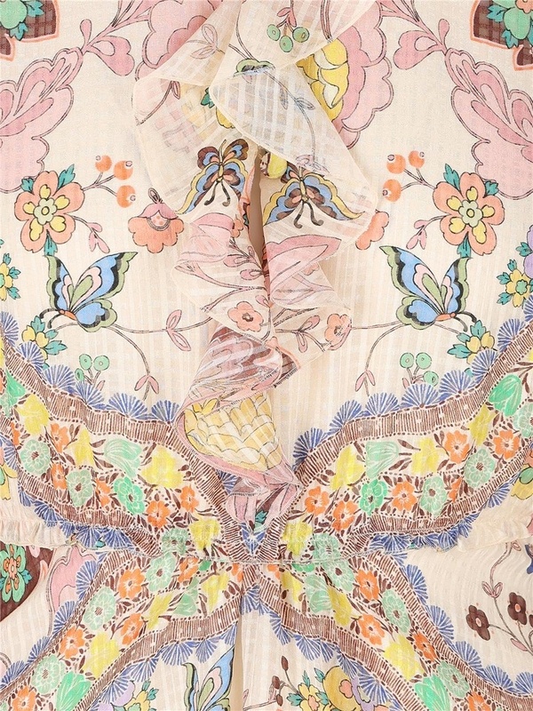 Etro Ruffled Mini Dress In Nude