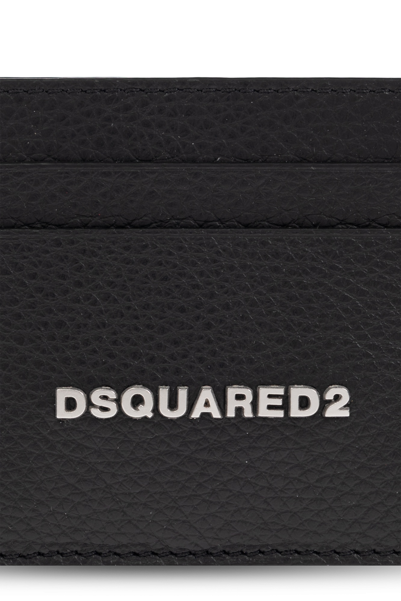 Dsquared2 Logo-plaque Leather Cardholder In Black