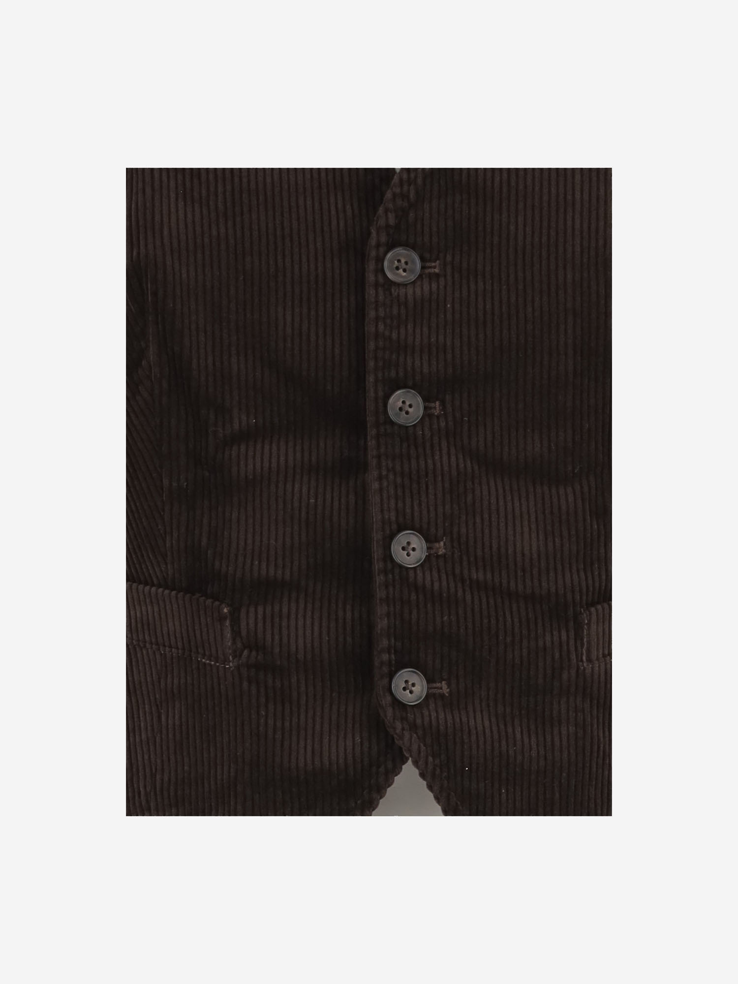 Polo Ralph Lauren Buttoned Corduroy Waistcoat In Brown