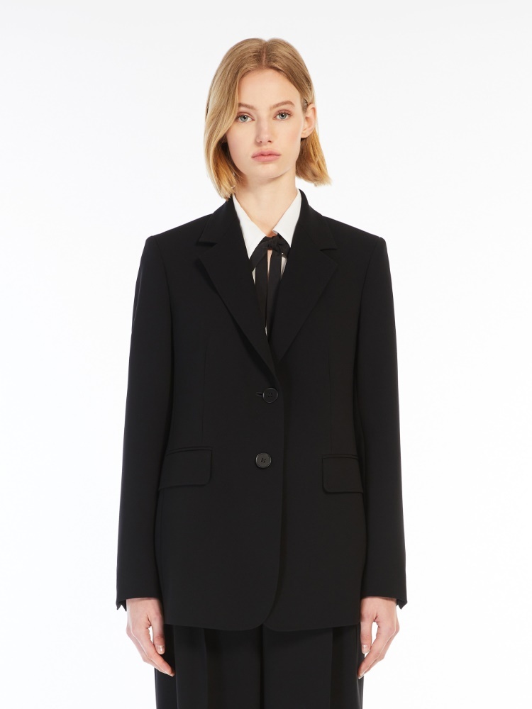 Max Mara Tailored Suit Jacket Front Pockets In Black