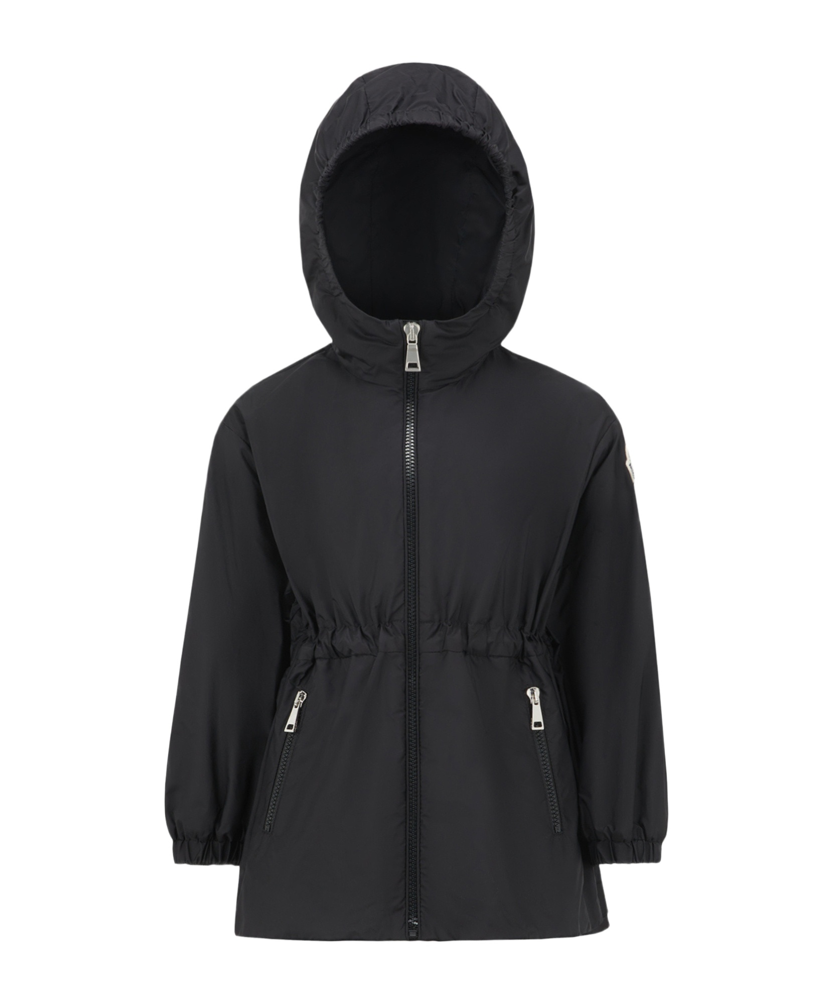 Moncler Wete Nylon Rainwear Short Parka In Black