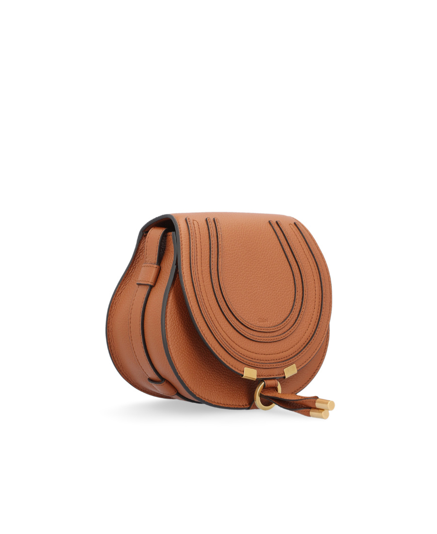 Chloé Marcie Medium Slim Crossbody Bag In Grained Calfskin In Brown