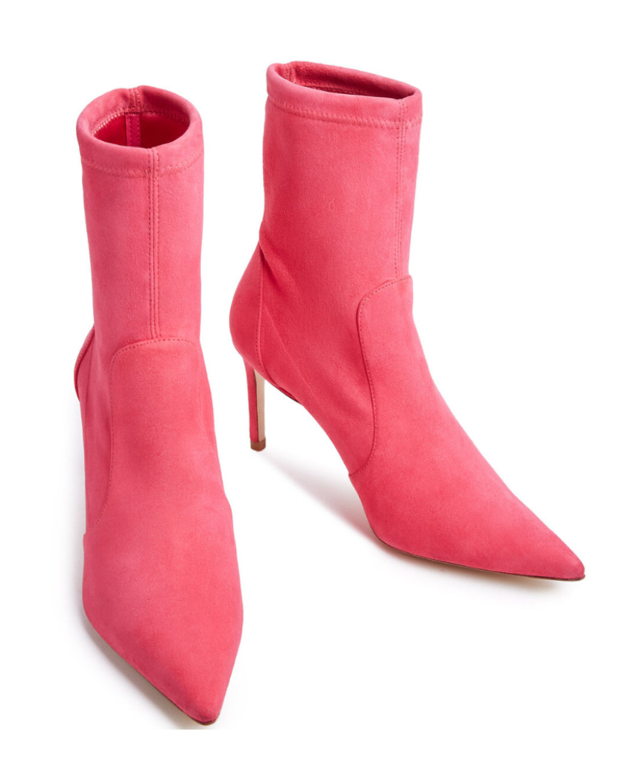 Stuart Weitzman Pointed-toe High-ankle Boots In Red
