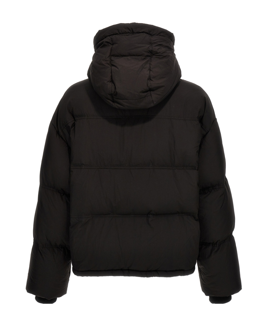 Ami Alexandre Mattiussi Ami Paris Hooded Drawstring Down Jacket In Black