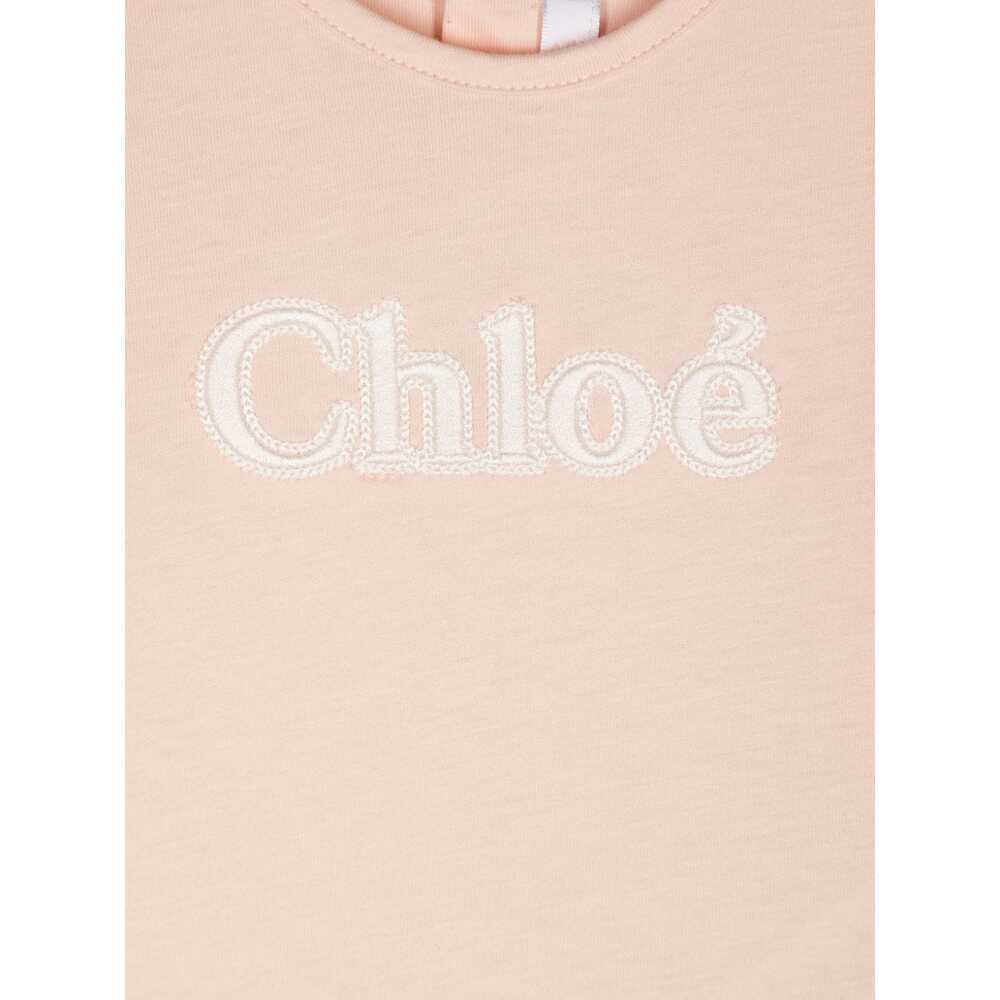 Chloé Logo-embroidered Cotton T-shirt In White