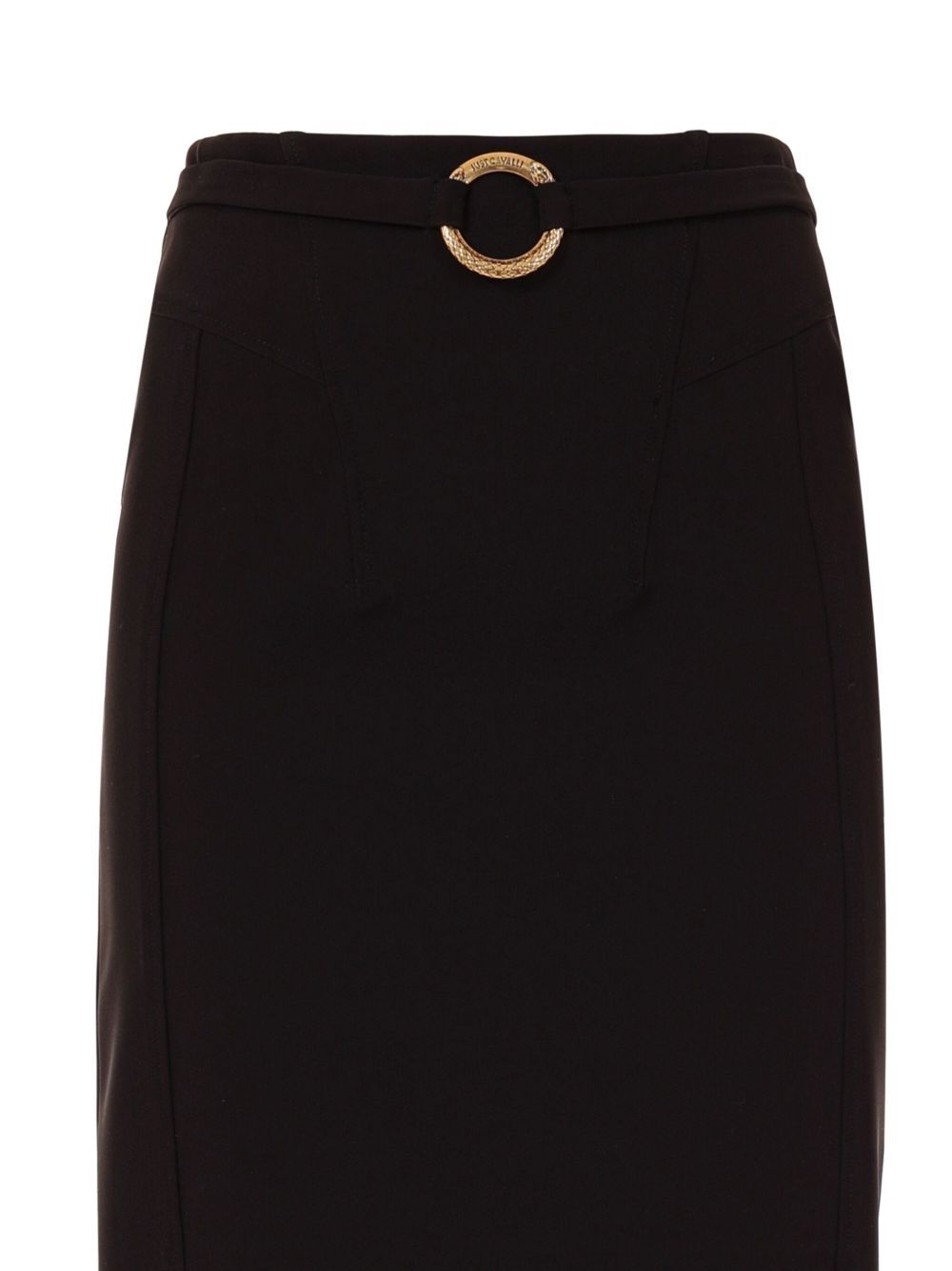 Just Cavalli Midi Pencil Skirt With Ring Detail In Black