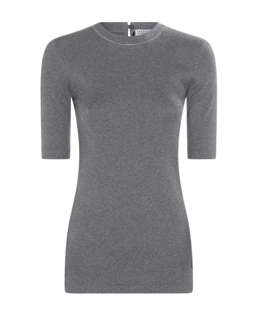 Brunello Cucinelli Women Sparkling Ribbed Cashmere Sweater In Gray