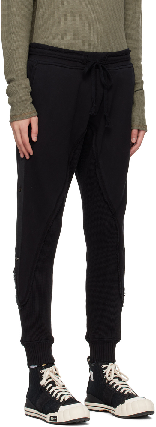Greg Lauren Black 50/50 Lounge Pants In Black