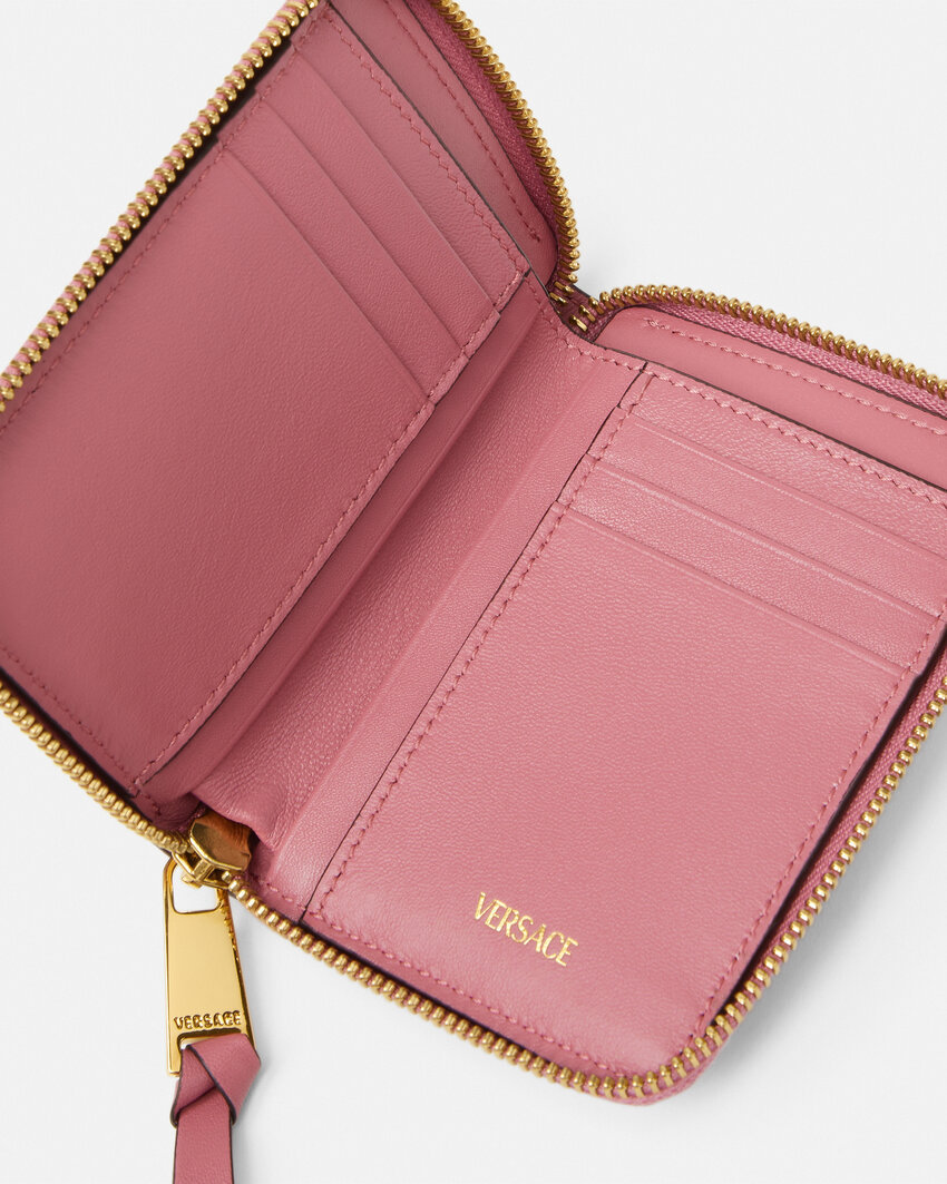 Versace Logo-lettering Wallet In Pink